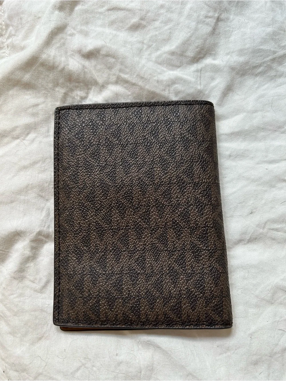 Michael Kors Dark Brown Passport/Card Holder with Signature Logo